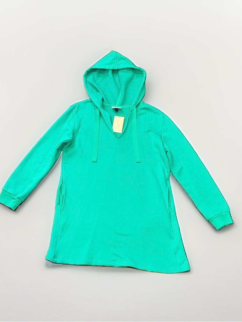 Universal Thread Women's Hooded V-Neck Tunic Sweater in Teal
